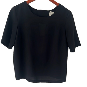 Paper Crane Black Boxy Blouse